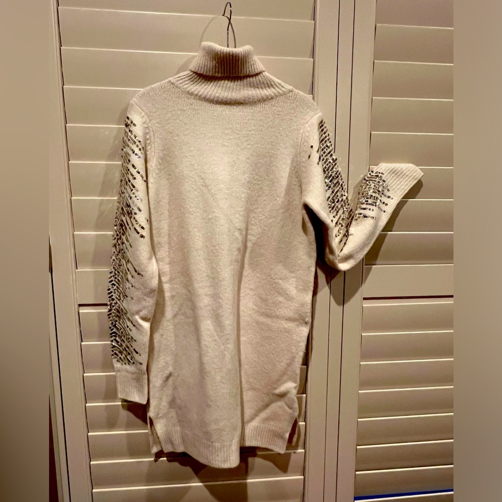 SPARKLE SLEEVE DRESS IN IVORY